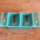 Vintage green ceramic trifle and salt shaker set 50s