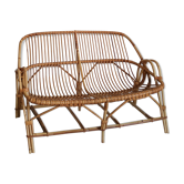 Banquette en rotin des années 60