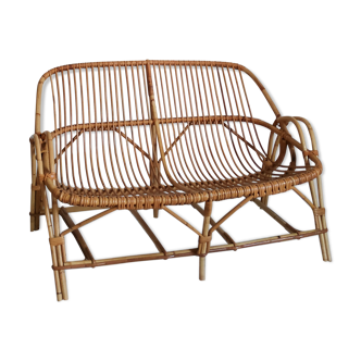 60s rattan bench