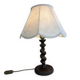 Turned wooden lamp