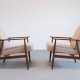 1960 Henryk Lis Mid Century Armchair in Beige Boucle