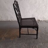 Chaise chippendale en bois laqué noir imitant le bambou, Jonathan Adler