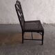 Black lacquered chair, faux bamboo, Chippendale, Jonathan Adler