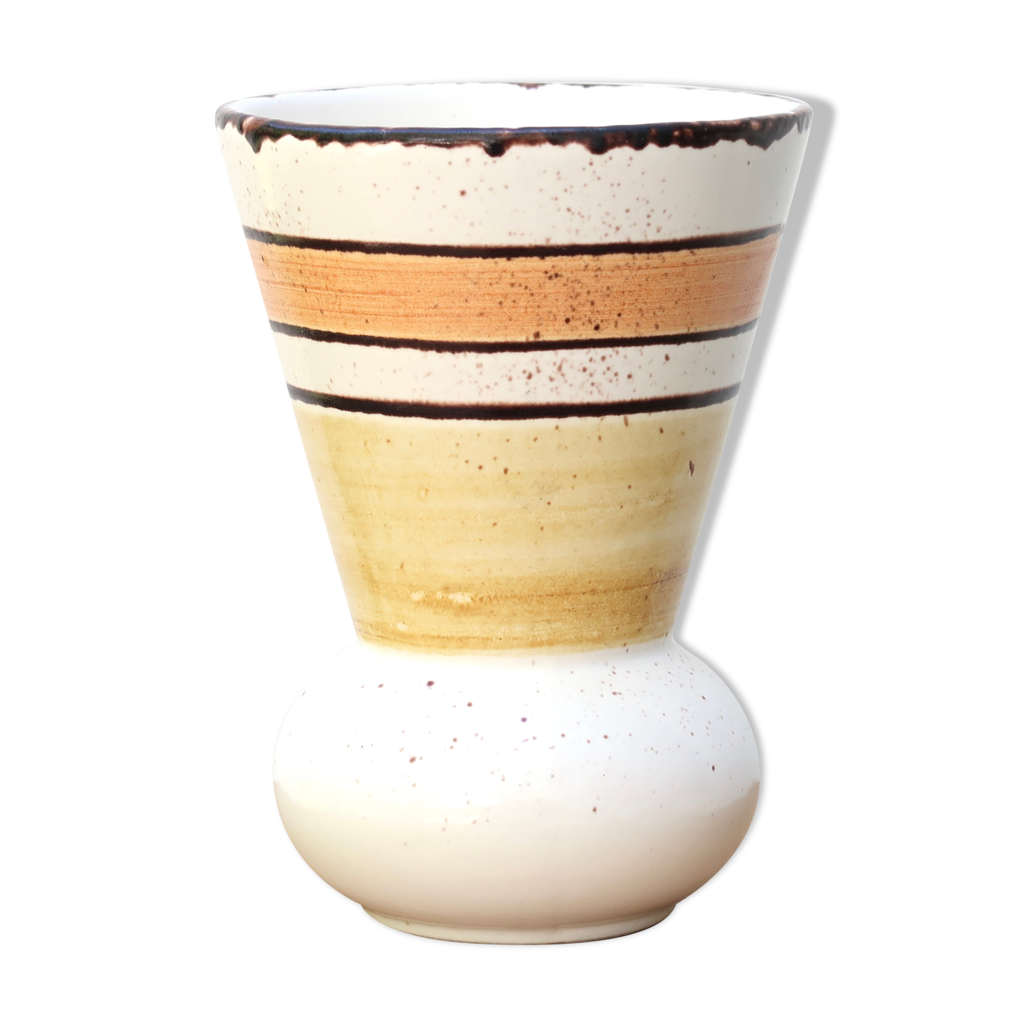 Gien earthen earthen vase model Etna, 70s