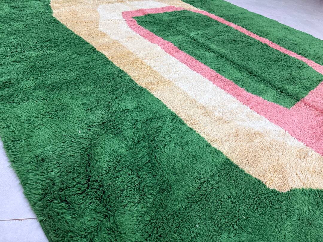 Custom green Moroccan rug 2.5/1.6