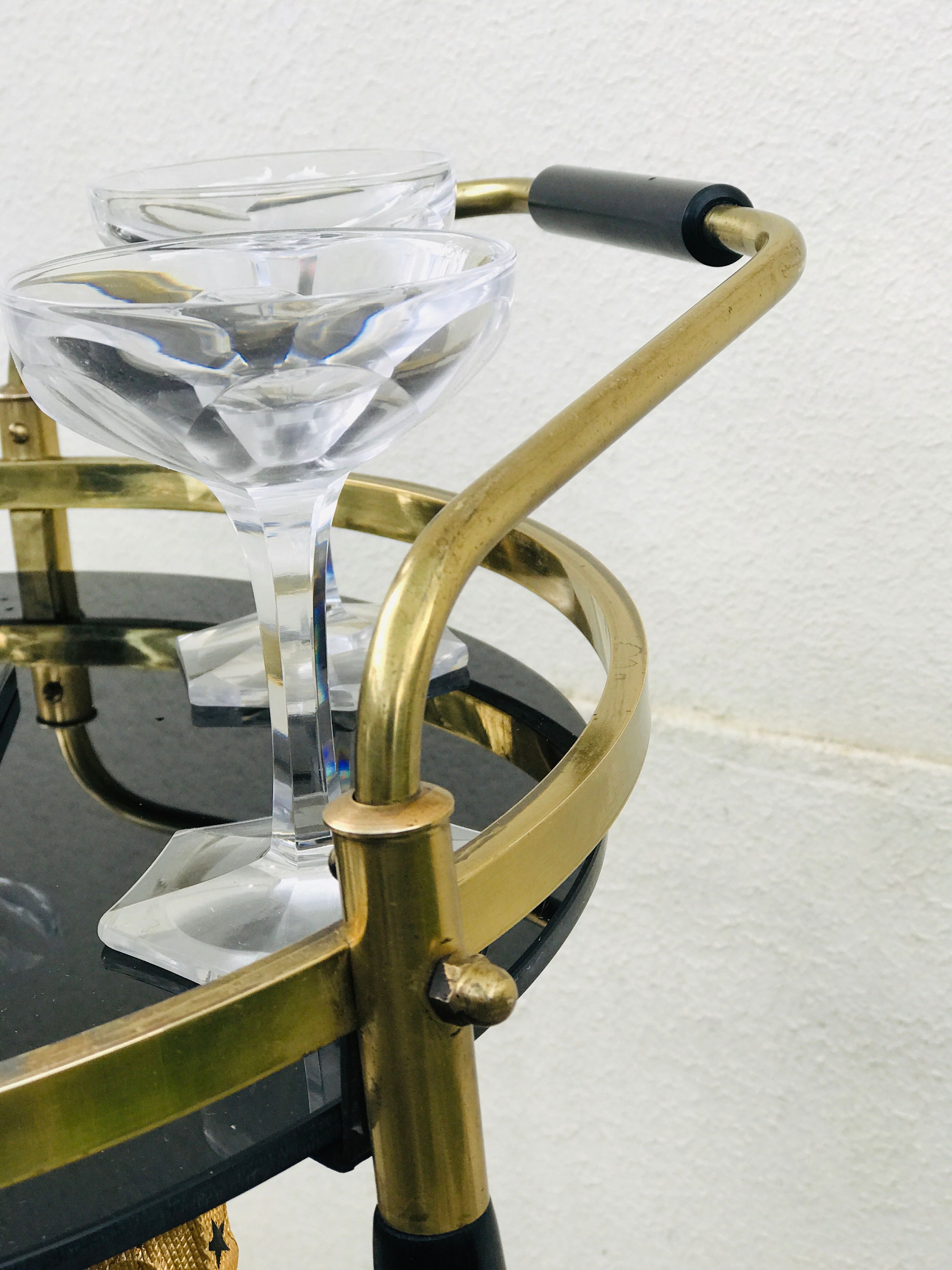 Trolley bar in vintage brass 60