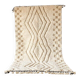 Handmade pure wool traditional white rug size 2/3 m