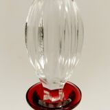 Bohemian Transparent and Red Crystal Decanter Bottle by Dresden Crystal, Germany