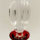 Bohemian Transparent and Red Crystal Decanter Bottle by Dresden Crystal, Germany