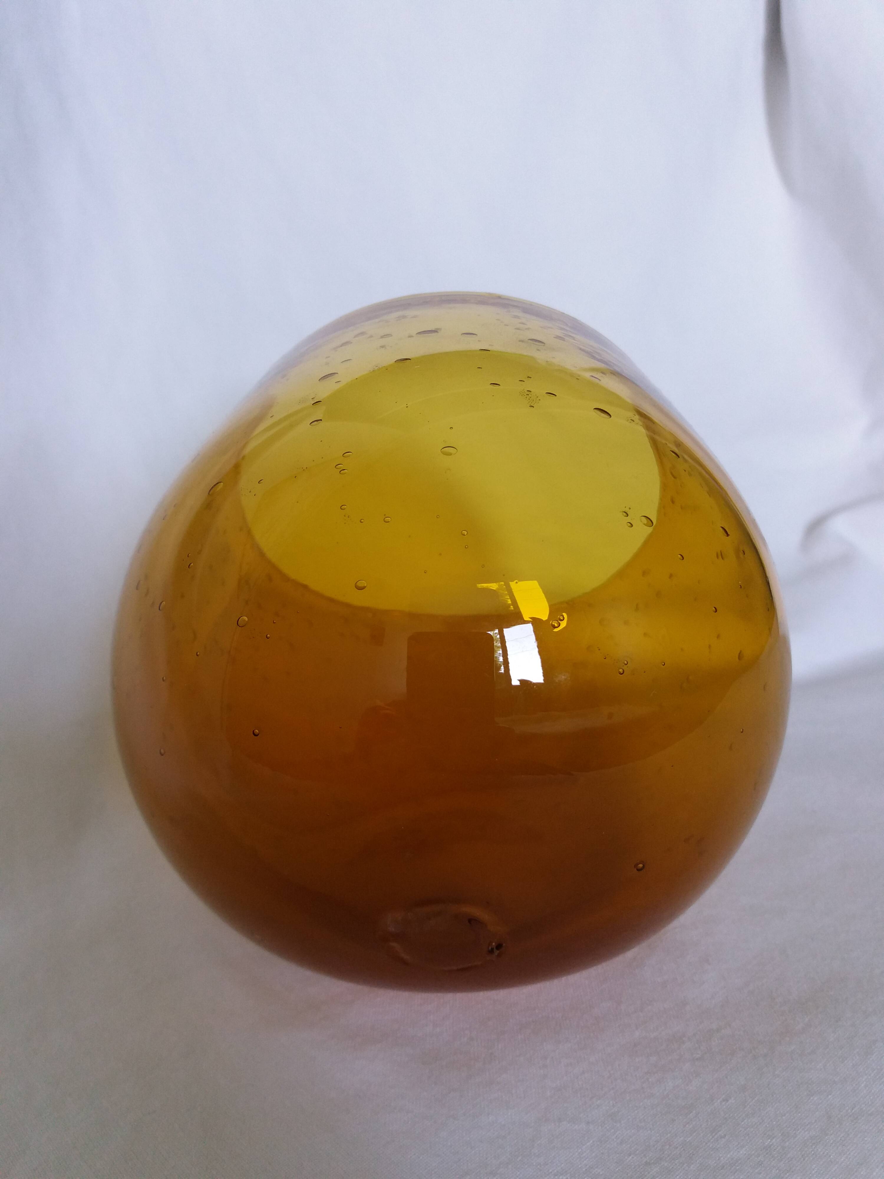 Blown bubble glass vase by Biot