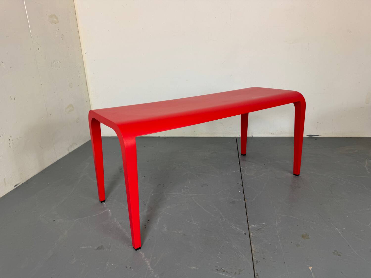 Italian Modern Red Side Bench Table Laleggera by Ricardo Blumer for Alias