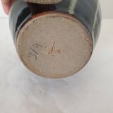 Vase en céramique vernissée marron non Signé - hauteur 14cm