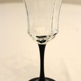 6 Luminarc "Octime" black wine glasses