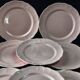 8 vintage dessert plates Salins powder pink – Ø 21.6 cm