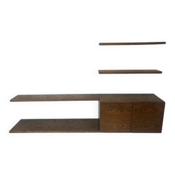 Wenge wood wall unit / sideboard 1960s