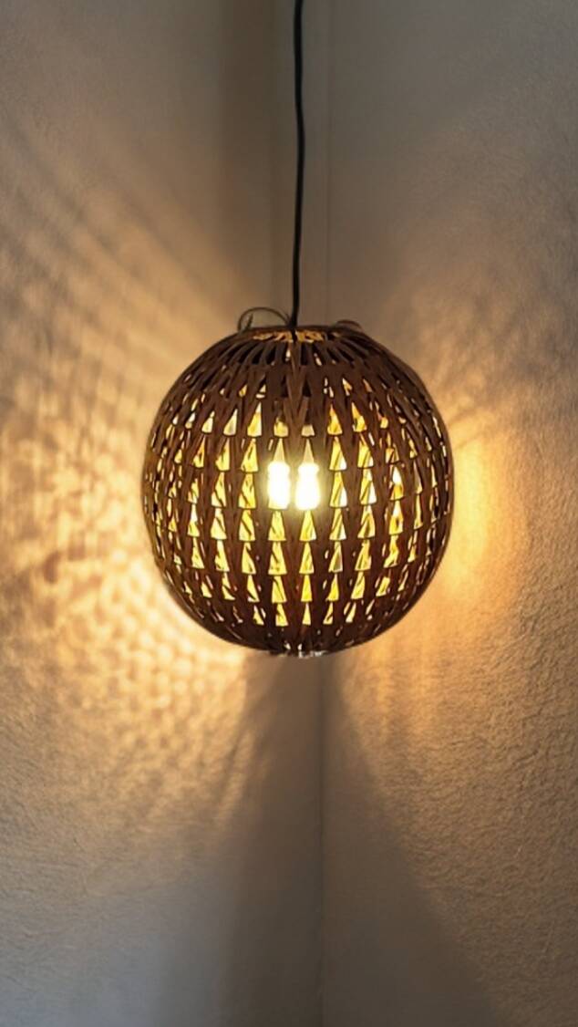 Vintage wicker pendant light