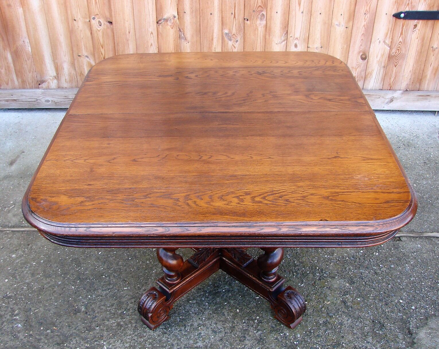 Oak table from 19th century .