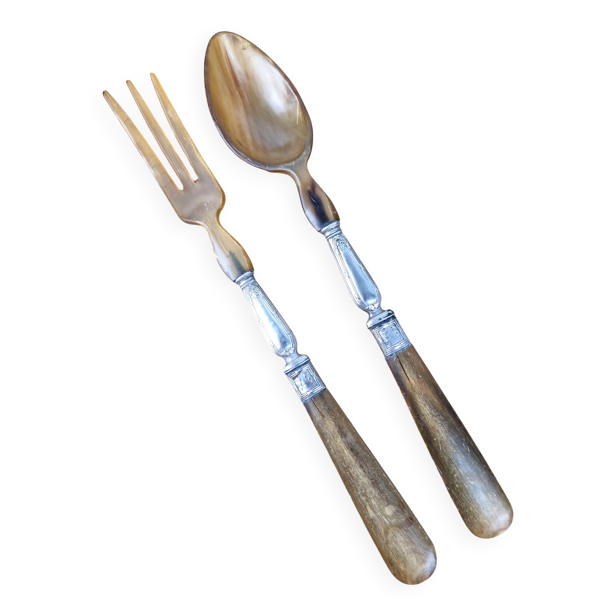 Silver-plated salad servers