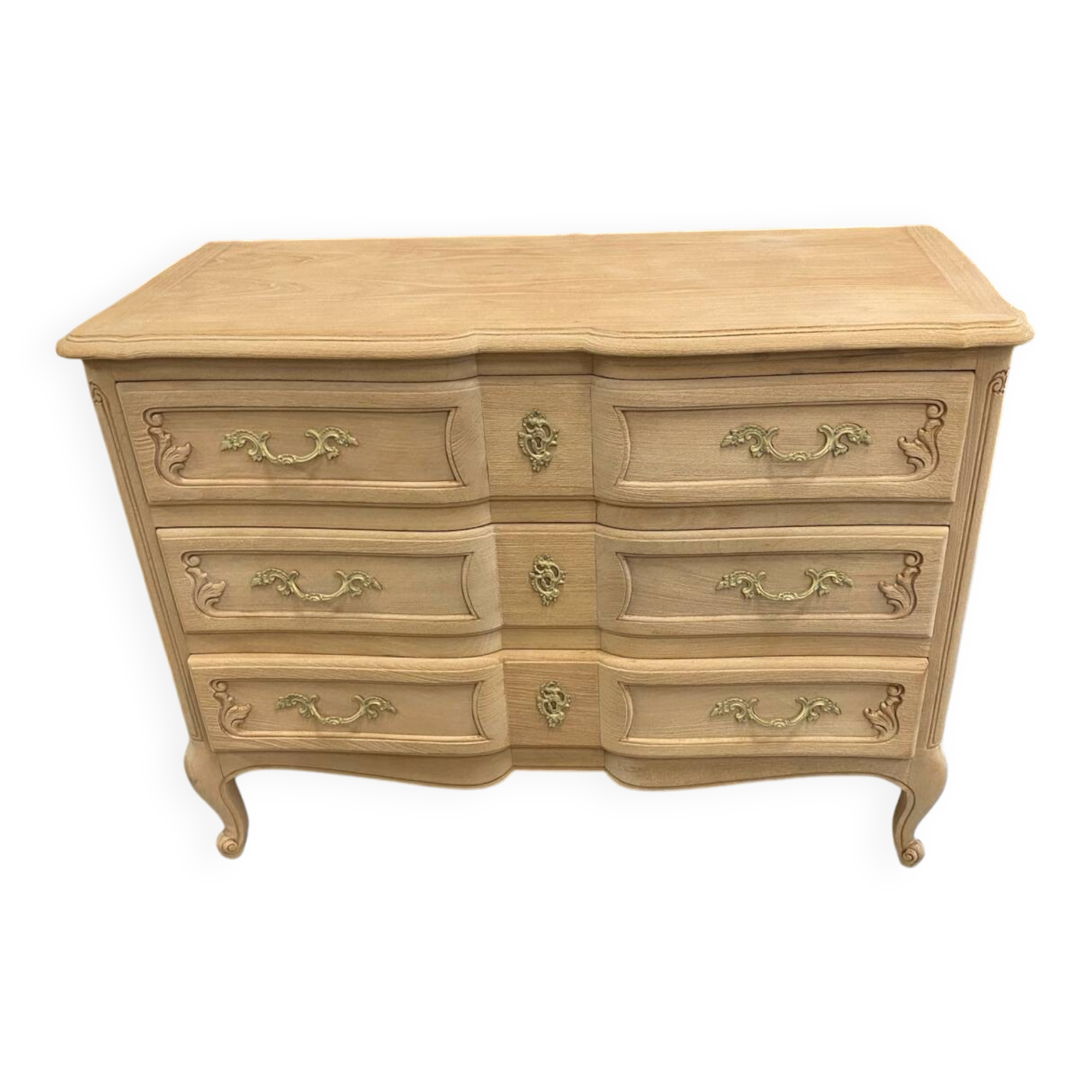 Louis XV style chest of drawers in raw wood