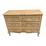 Louis XV style chest of drawers in raw wood