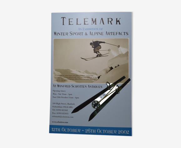 Affiche sur carton « Telemark une exposition de sports d’hiver et d’objets alpins »