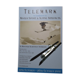Affiche sur carton "Telemark an  exhibition of winter sport and alpine artefacts"
