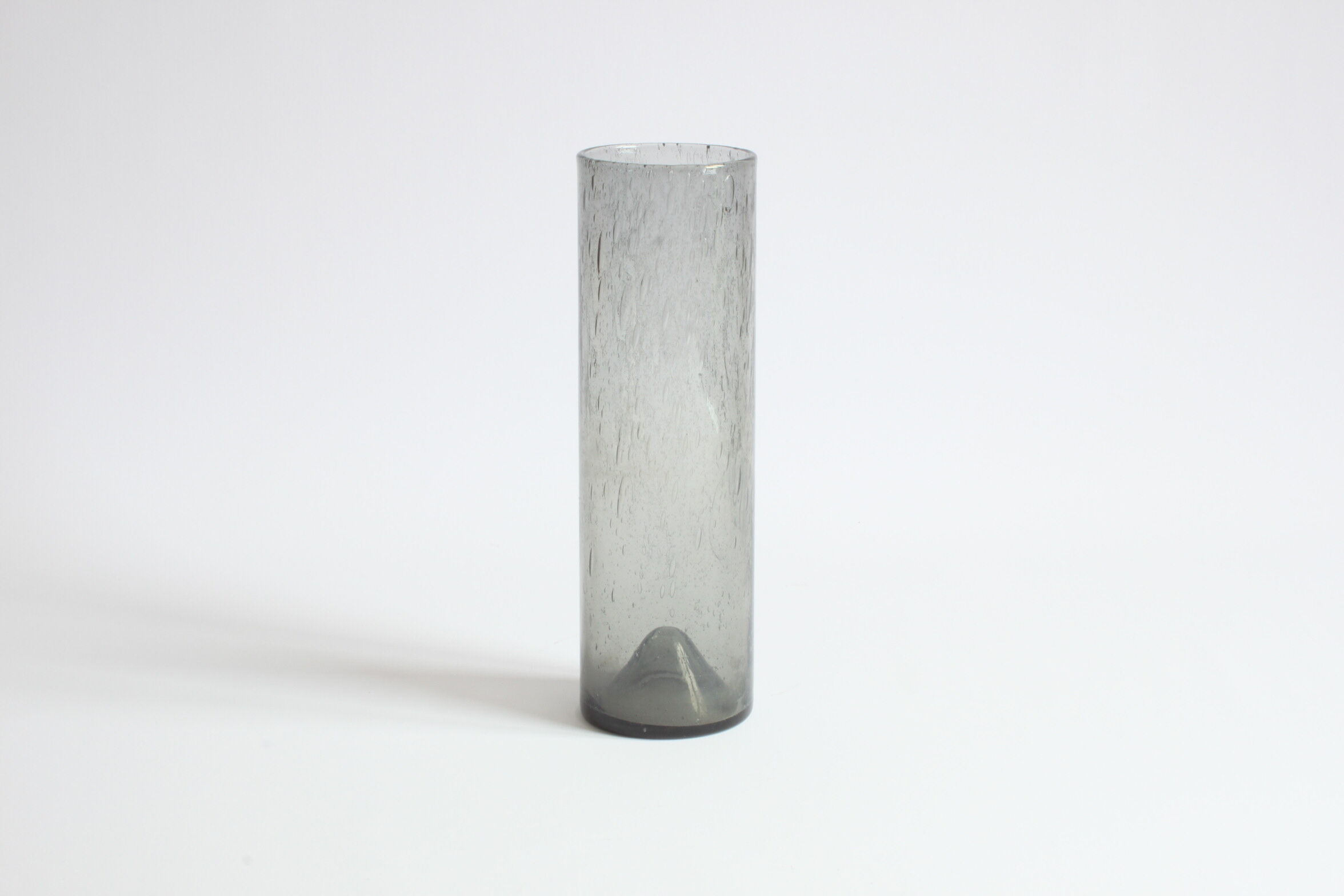Erik Höglund cylinder glass vase for Pukeberg, Sweden, 1960s