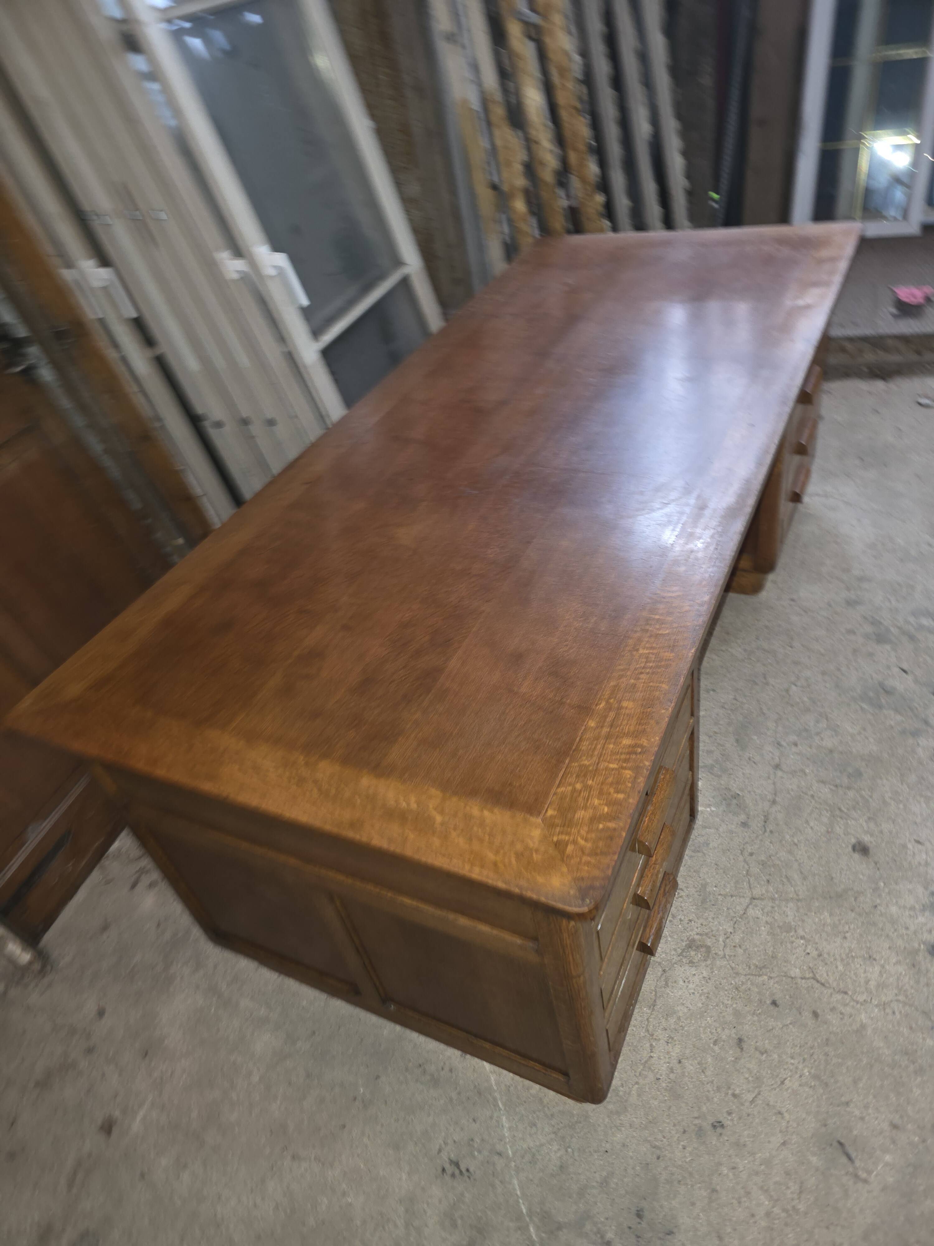 Bureau ministre XXL en chêne , 220 × 95 cm