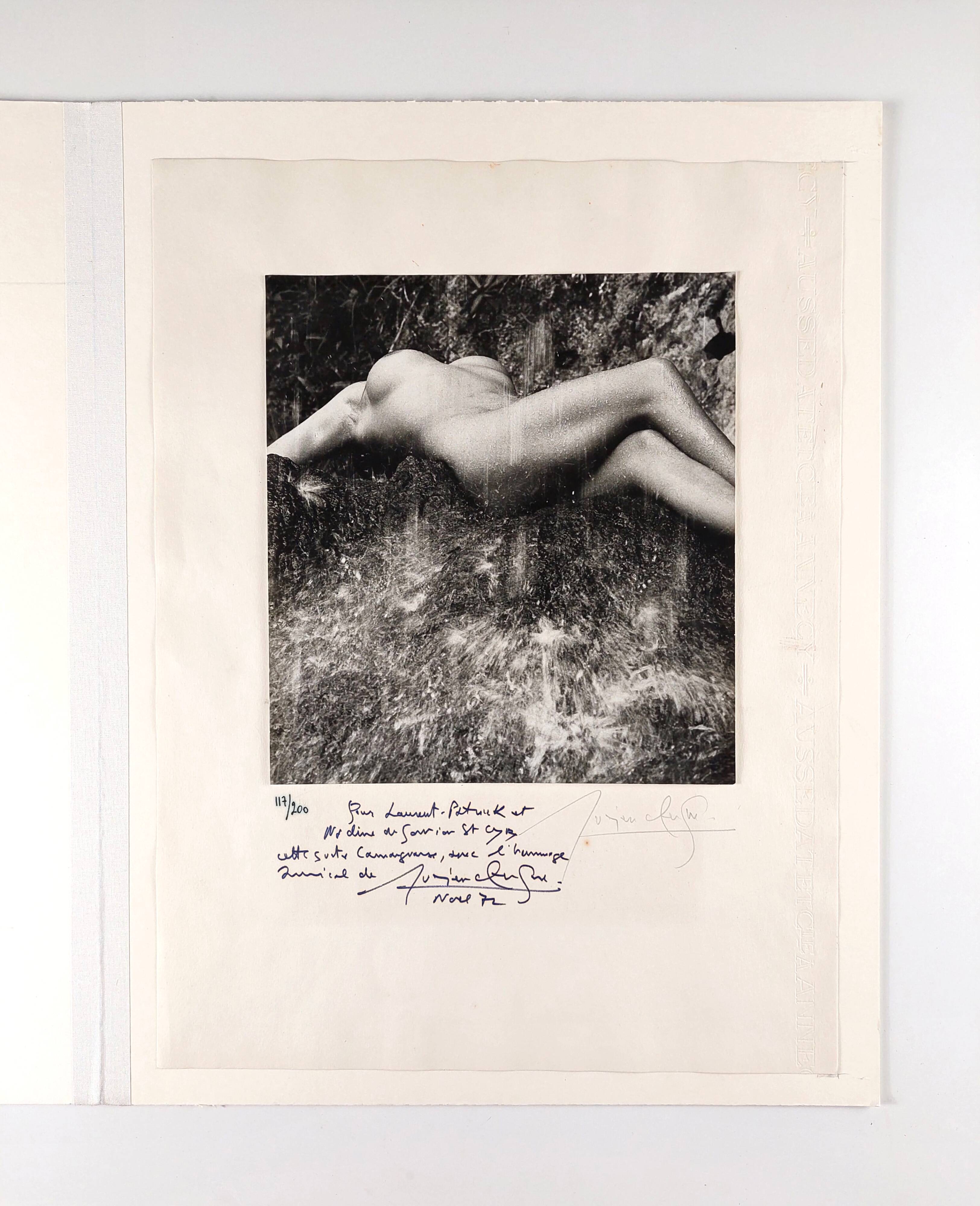 Photography, Lucien Clergue “naked woman under the waterfall”, silver print signed and dated