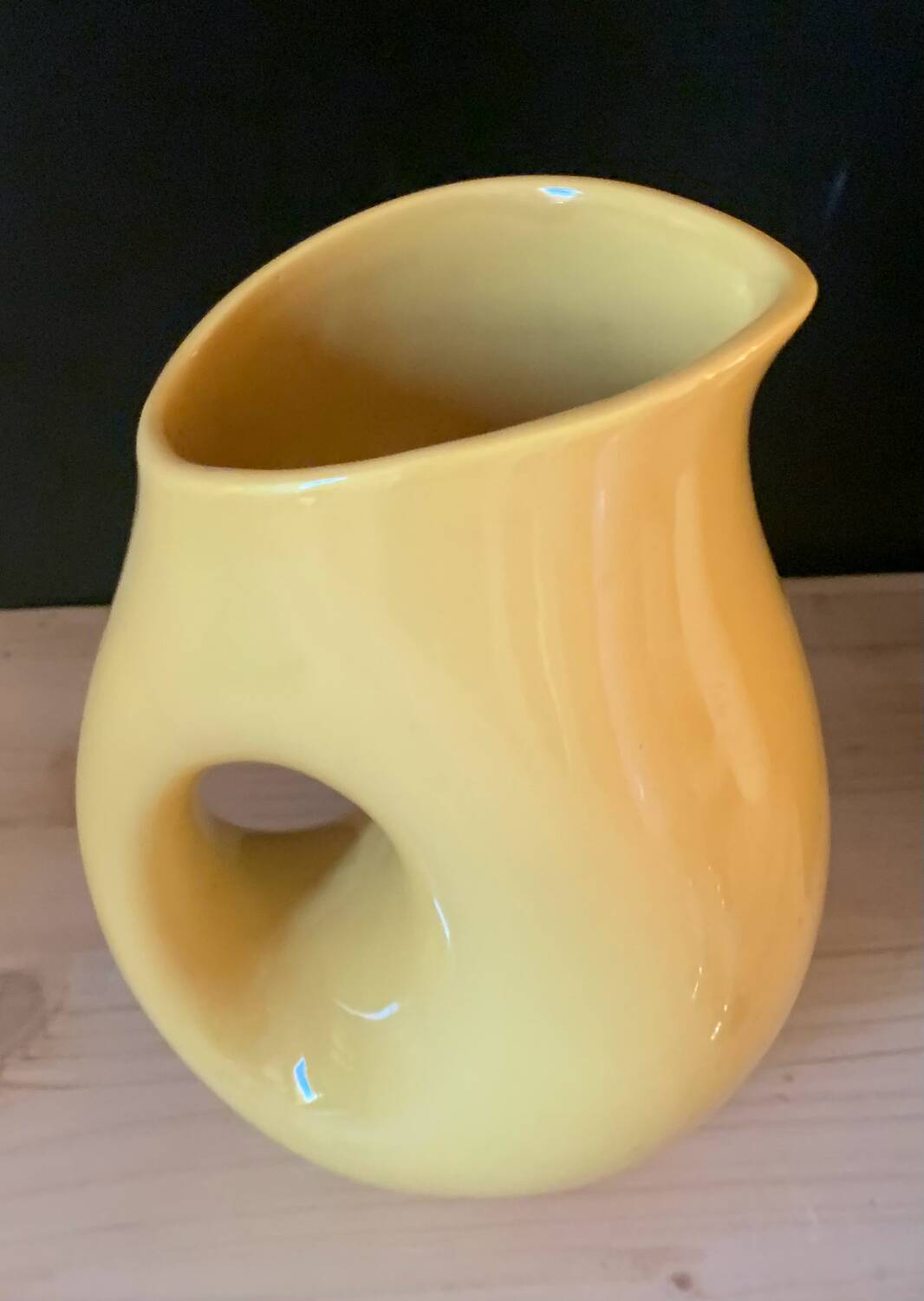 Vintage yellow ceramic pitcher
