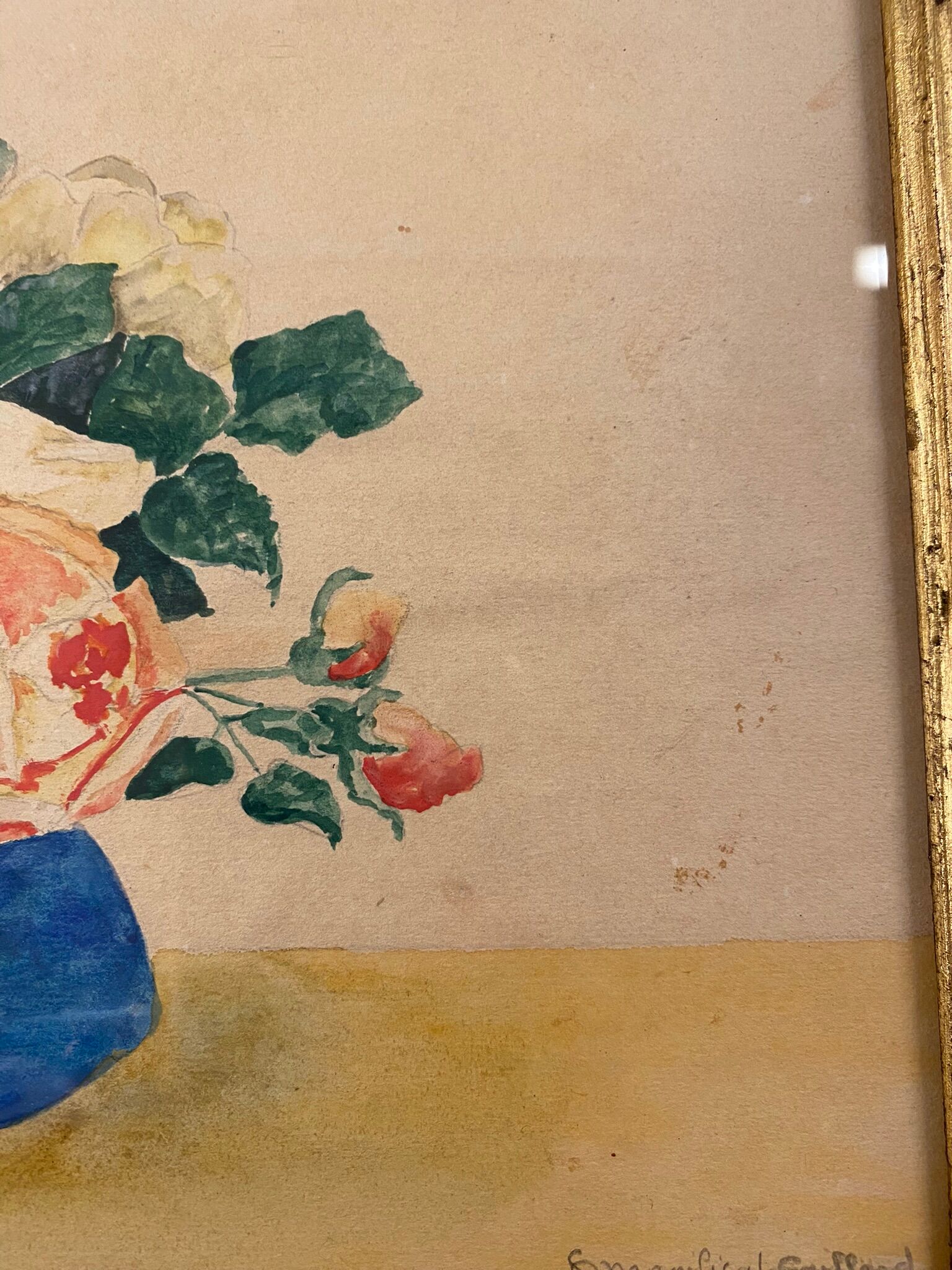 Old painting, still life with roses, XX century