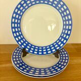 Lot de 3 assiettes à dessert Guy Degrenne Paréo bleu