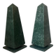 Pair of green marble obelisk bookends