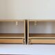 2 wall-mounted Scandinavian bedside tables with drawers, oak, 1960.