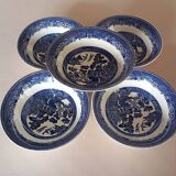 5 English bowls "Willow" Johnson Brothers
