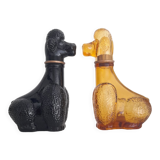 Lot de deux bouteilles en verre caniche Empoli