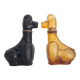 Set of two Empoli poodle glass bottles