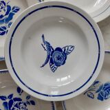Lot de 6 assiettes creuses dépareillées Digoin Sarreguemines et Saint-Amand