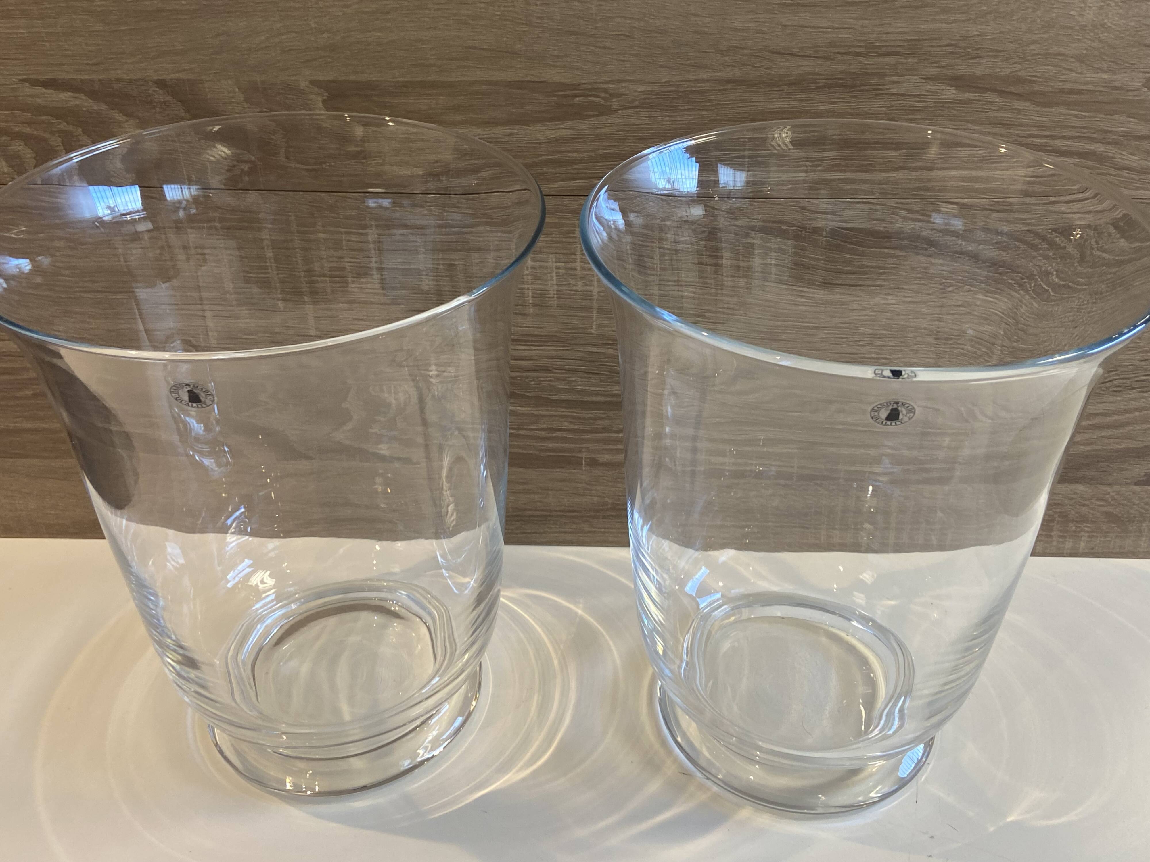 Duo of New Vases Tealight Holders in Crystal Glass Decorative Art Design