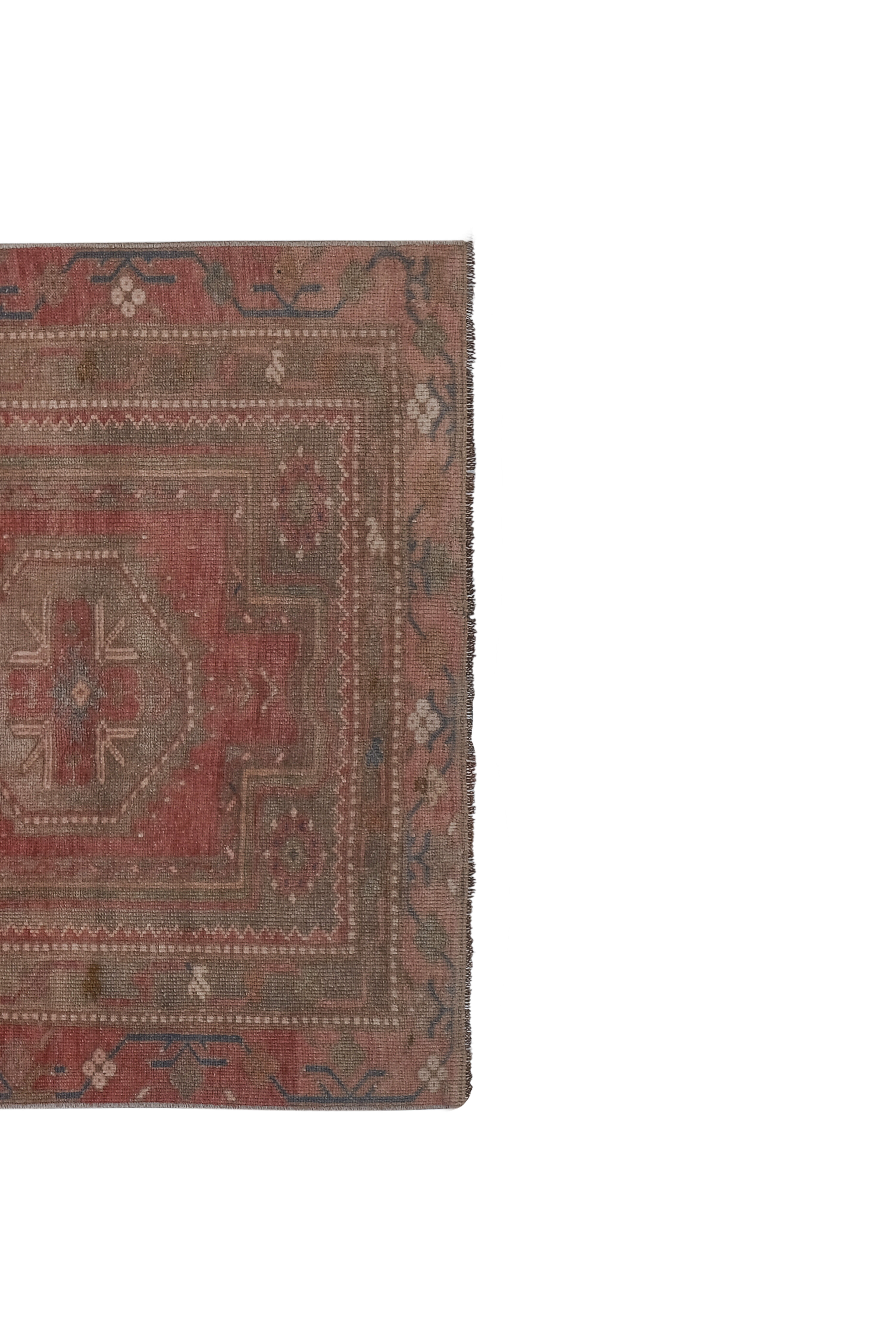 Vintage tribal geometric caucasian runner rug hand-knotted oriental carpet