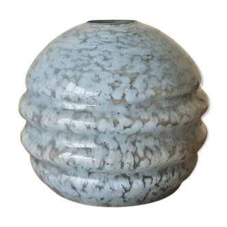 Vintage french art deco replacement shade blue and clear mottled glass