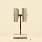 Rare Table Lamp in Stainless Steel by J. Bouvier, France, 1970s