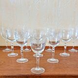Verres anciens en cristal gravés Modèle Dampierre