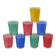 Set of 8 water glasses, red, green, yellow and blue, 1970