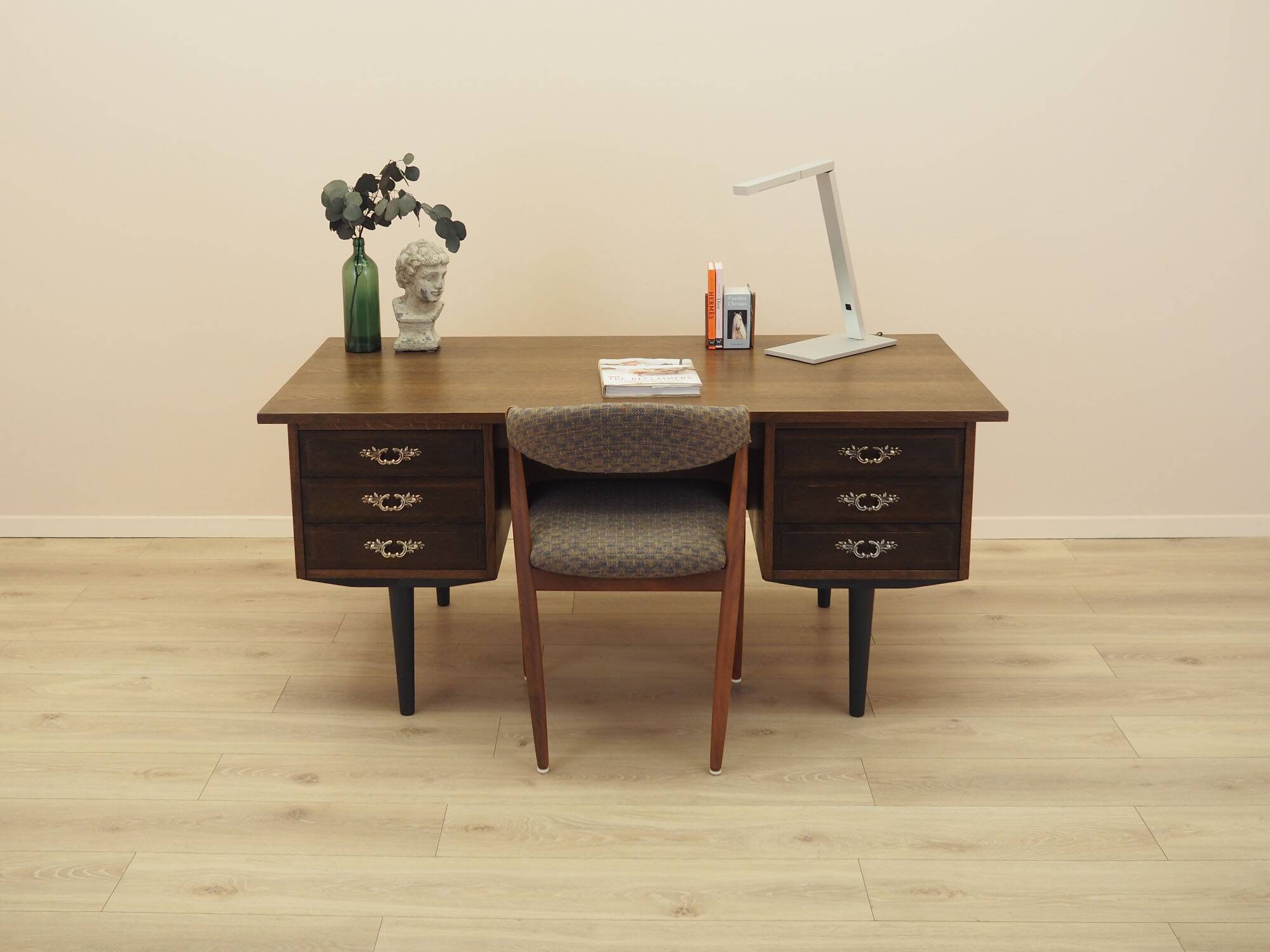 Danish Walnut Desk with Drawers, 1960s