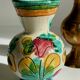 Vintage handcrafted ceramic and brass vases