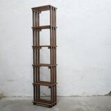 Vintage wooden column bookcase shelf