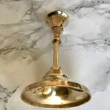 Set of three candlesticks in brass