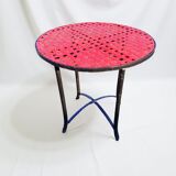 Red wrought iron table 1930