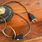 Lampe de bureau cuir et laiton